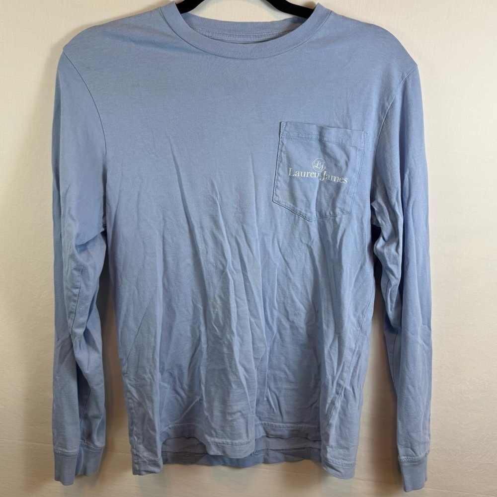 Lauren James Blue Long Sleeve Tee Womens Size XS